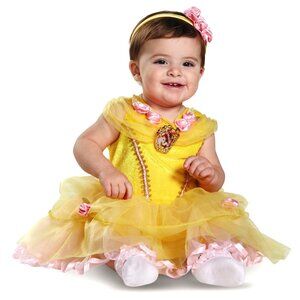 DISNEY Baby Girls Princess Belle Infant Costume Dress Size 6-12 Months NEW